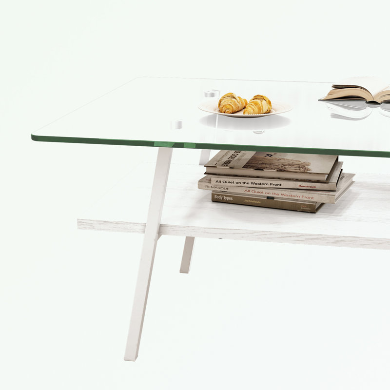  Table basse Shalia , Transparent, Blanc