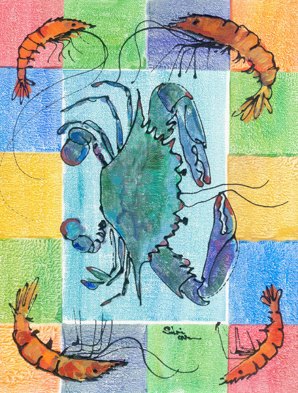 Drapeau de jardin à 2 côtés crabe