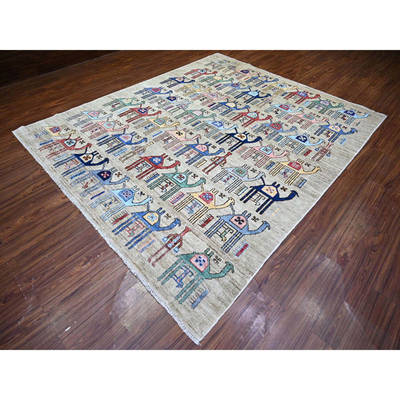 One-of-a-Kind Rectangle 8'2" X 9'9" New Age Area Rug in Beige