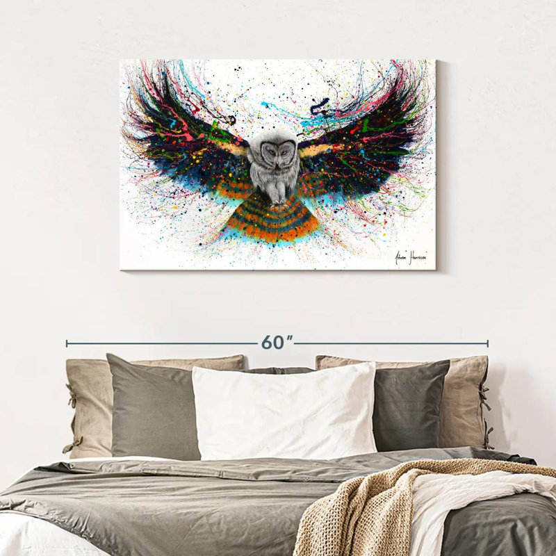 Brampt Hypnotic Twilight Owl, 30" H x 45" W