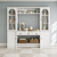 Armoire de rangement autoportante avec portes vitrées, 78,7 po H x 98,4 po L