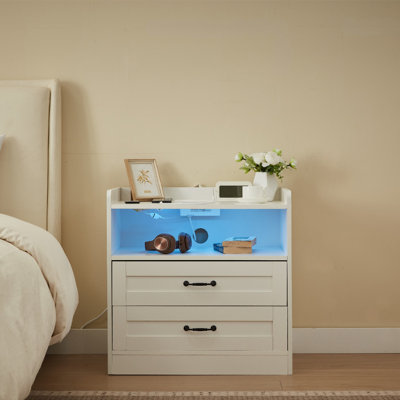 65cm W Manufactured Wood Bedside Table