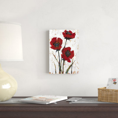 «Red Poppy Fresco II» par Timothy O 'Toole - peinture sur toile tendue