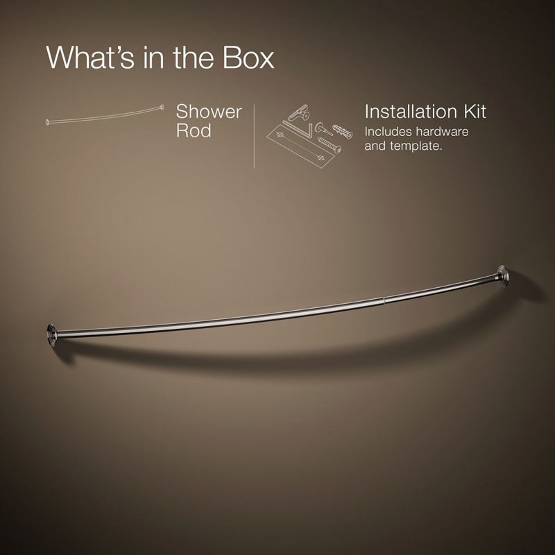 Tringle de douche incurvée Expanse - Design traditionnel, Argent