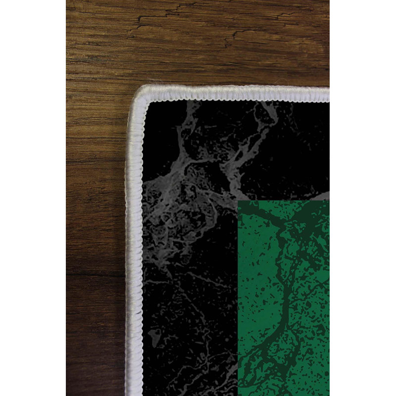 Stylish Hall Carpet (3.3 x 4.9 ft), 100% Polyester, 0.3 in Pile Height | Antibacterial, Non-Slip PVC Dot Underside | Woven Design with 3D Digital Printing | Machine Washable, Perfect for Home Décor & Comfort