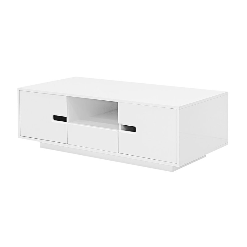 Rectangle Coffee Table With Storage, White