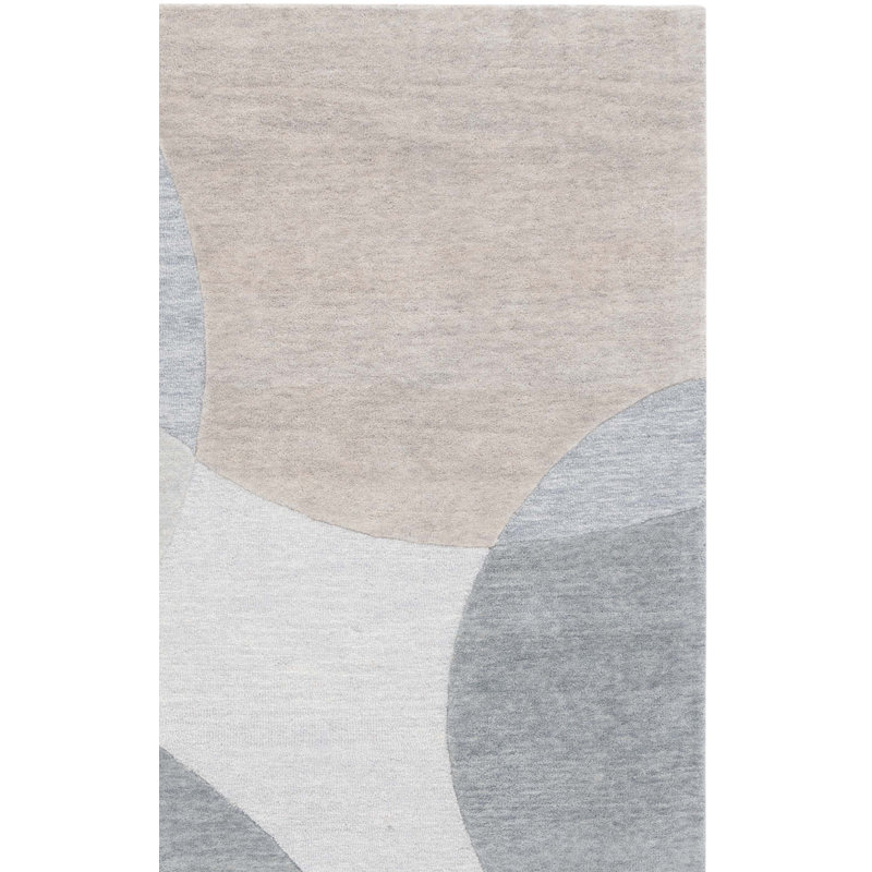 Chatham Hand Tufted Wool Cotton Geometric Rug in Gray, Rectangle 6' x 9'