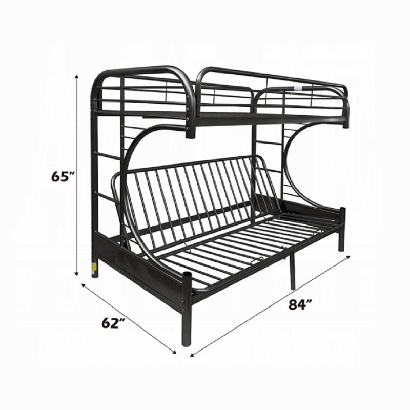 Lit superposé simple Futon Awez, Noir