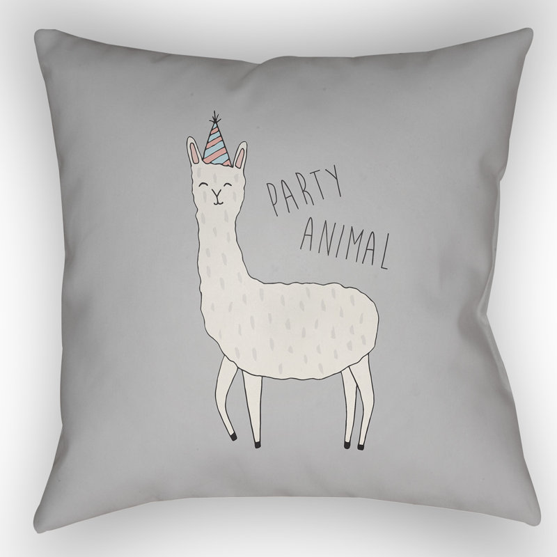  Indoor/Outdoor Throw Pillow, 20" H x 20" W x 4" D, Gray