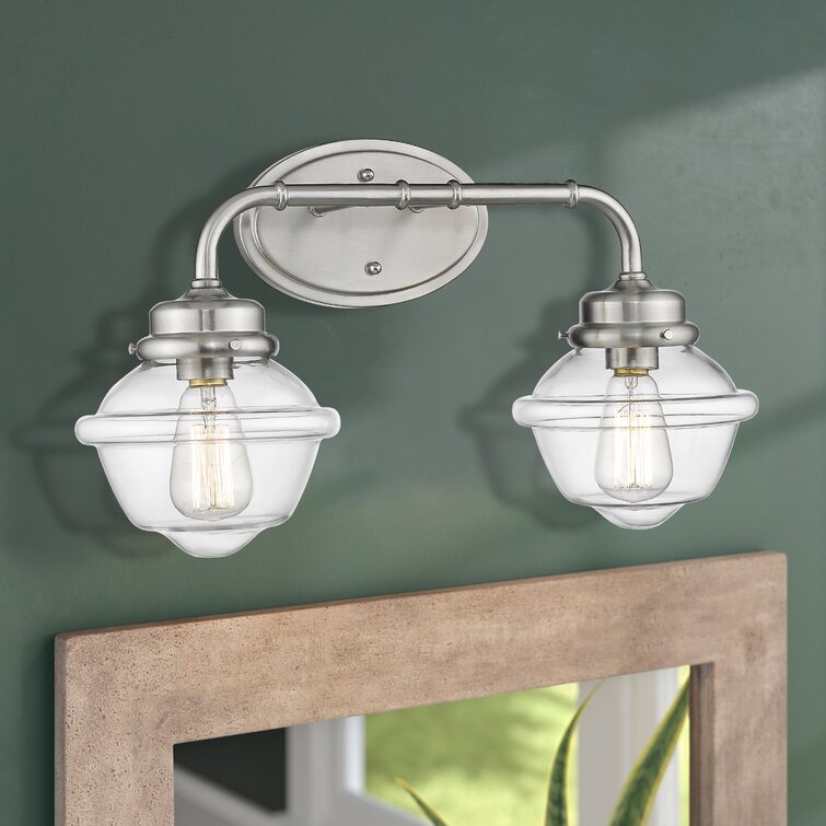 Panola 2-Light Brushed Nickel Vanity Light