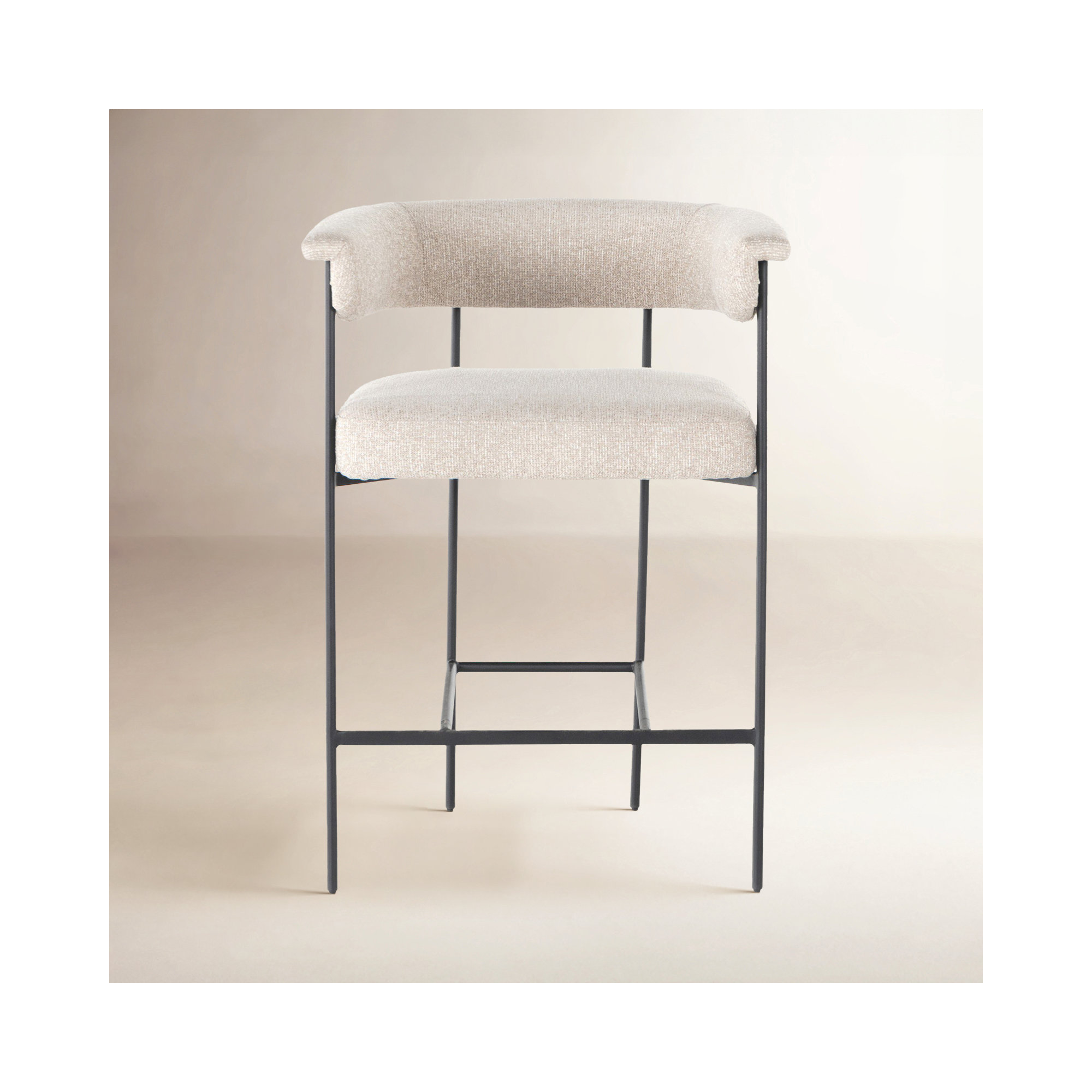 Lyssa Counter and Bar Stool, Light Camel Polyester, Solid, Counter Stool (26.5" Seat Height)