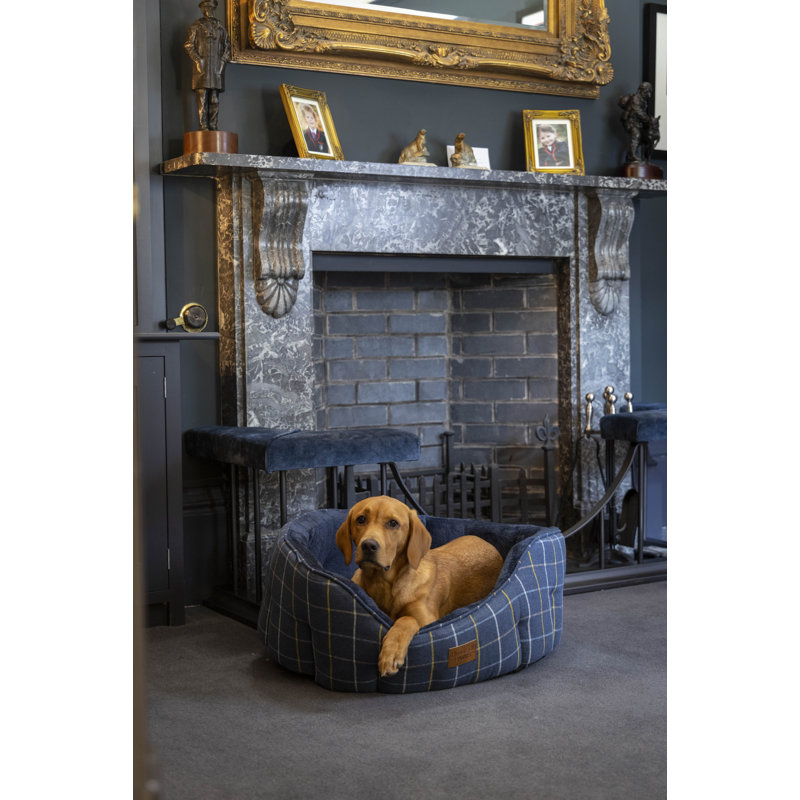 Navy Tweed Dog Bed, "Extra Large (14" H x 34" W x 36" D)"