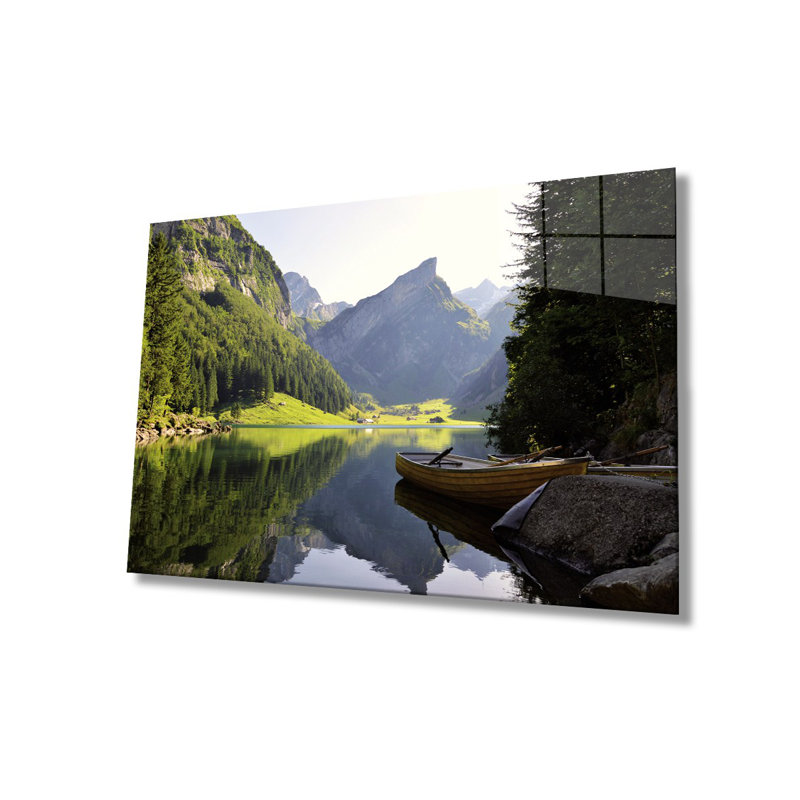 Peinture élégante en verre trempé décoratif, 27,6 po x 43,3 po | 100% verre trempé, épaisseur: 0,16 pouce | Superbe décoration intérieure pour le salon, le bureau ou la galerie | Pièce d'art unique, durable et élégante
