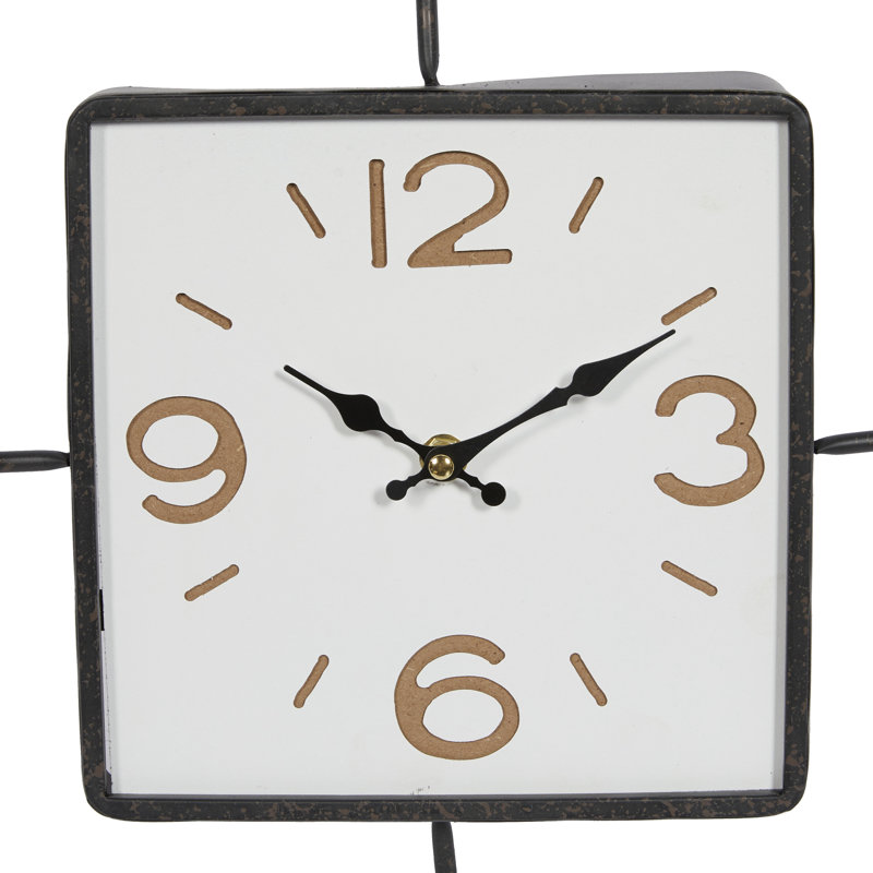 Horloge murale carrée en métal 12 po x 12 po