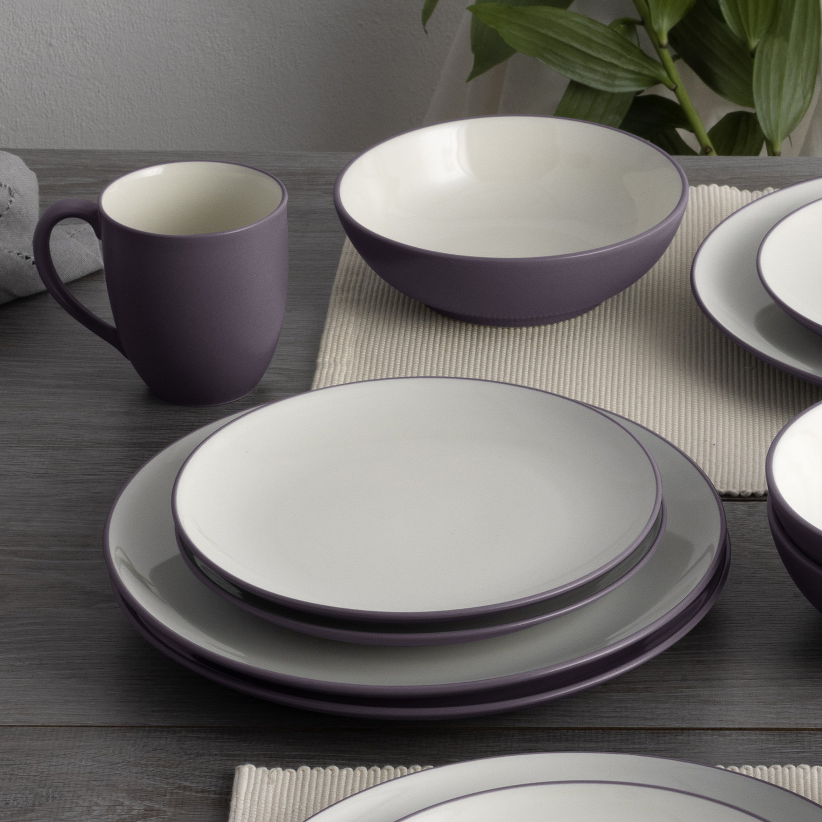 Noritake Colorwave Coupe Dinner Plates, 10-1/2", Plum