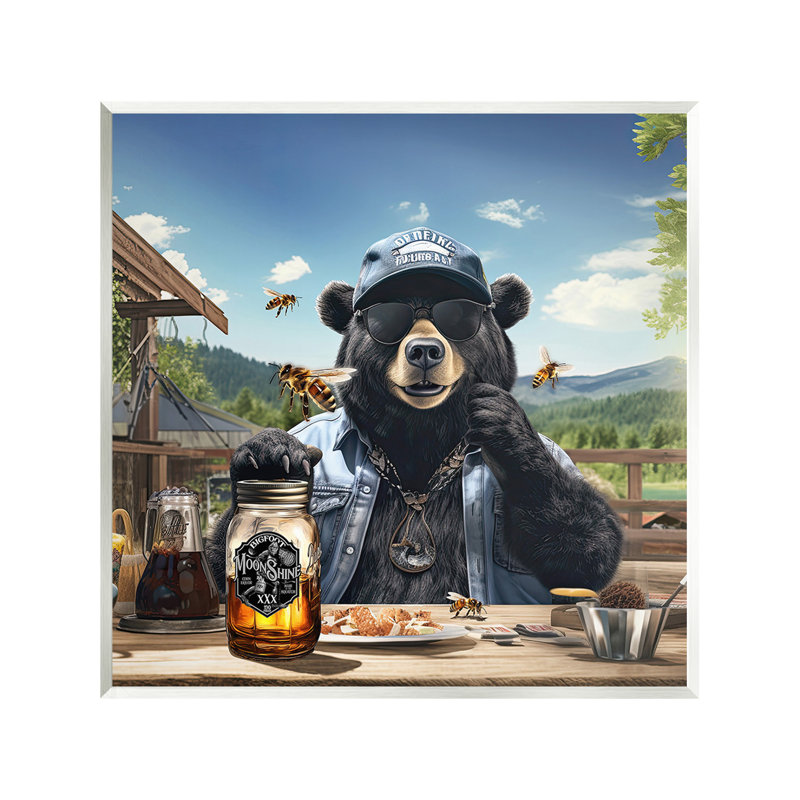 Ours au camping rustique, art mural par Jim Baldwin