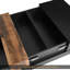 Table basse carrée 31,4 po x 31,4 po avec plateau coulissant, table centrale haute brillance avec compartiment de rangement caché, table de cocktail extensible avec finition grain de noyer pour le salon, noir
