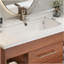 Meuble-lavabo simple de style moderne Mid-Century avec lavabo encastré intégré, offrant un rangement intelligent et un style intemporel pour votre salle de bain
