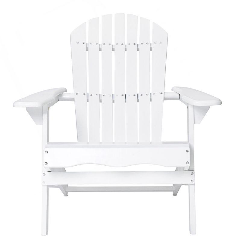 Rustic Adirondack Chair With Foldable Design, White