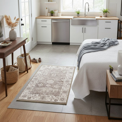 Soft Touch 2x3 Ft Polyester Rug with Natural Jute Backing - Perfect for Entryways, Kitchens, and Bedrooms