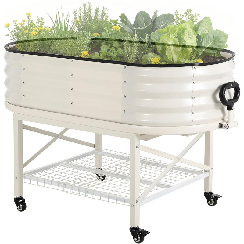 Lit de jardin surélevé pour l'extérieur 4 x 2 x 1 pi, Blanc