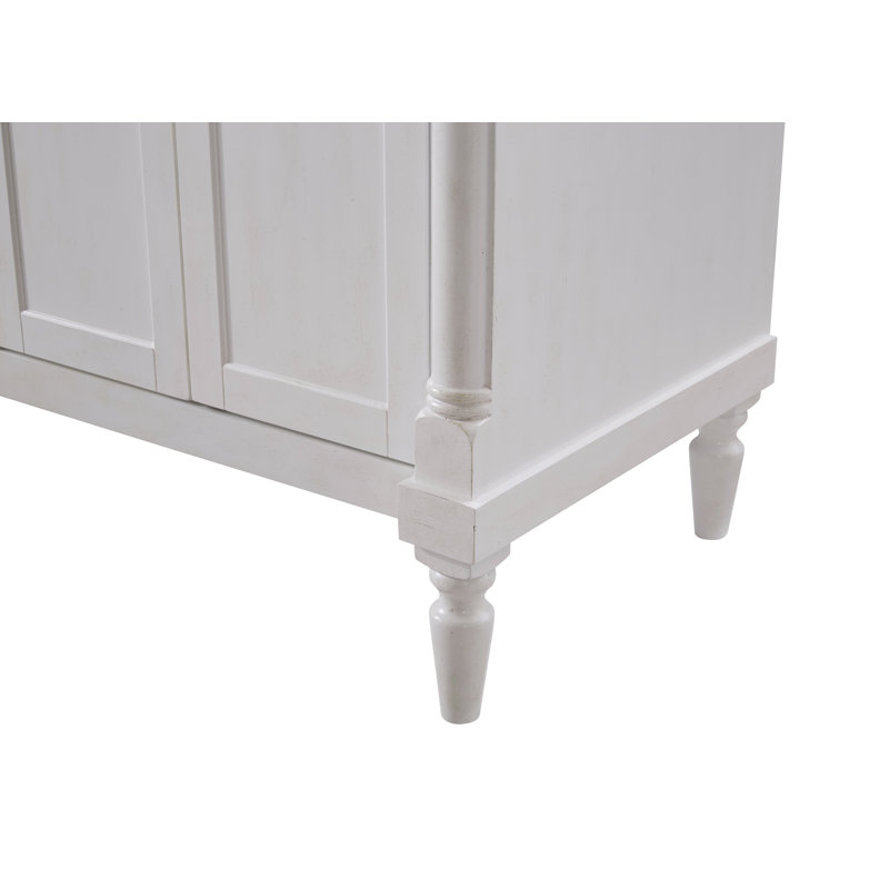 Ensemble de meuble-lavabo double 60 po Lexington, Blanc antique, Blanc Ivoire