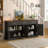 Fluted Sideboard Buffet Cabinet with 4 Doors, 3 Drawers, and Adjustable Shelves-53015344