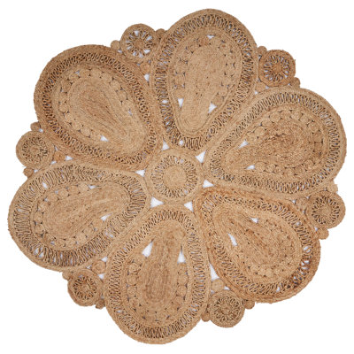 Tapis d'intérieur en jute tressé à la main Farmhouse, brun, 4 pi x 4 pi