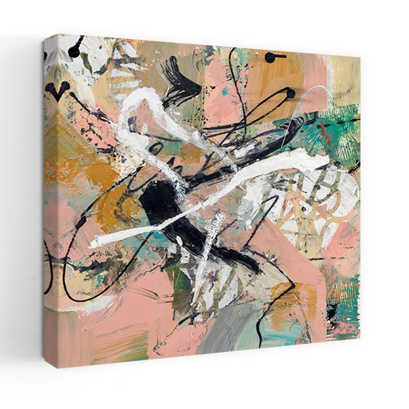 Art contemporain abstrait fluide, H 18 po x l 18 po