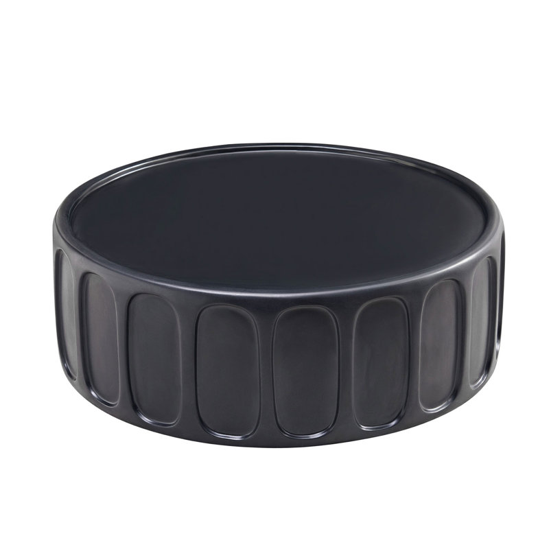 35.43'' Round Center Coffee Table For Living Room Fiberglasstable,Modern Design Coffee Table For Office,Apartment,No Need Assembly,Matte Black
