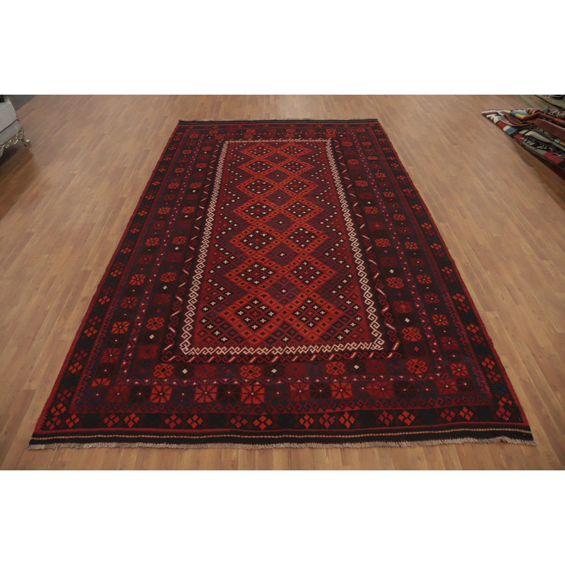 Tapis rouge Kilim 9 pi 13 po