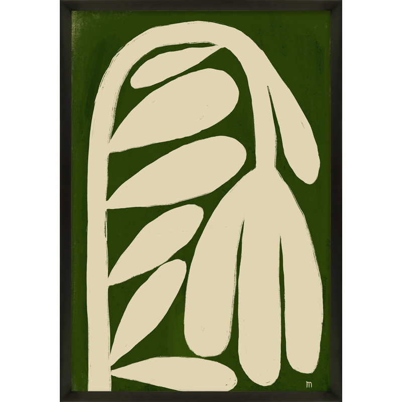 Tulipe - peinture sur papier, Cadre noir, H 38 po x l 26,5 po x P 1,25 po