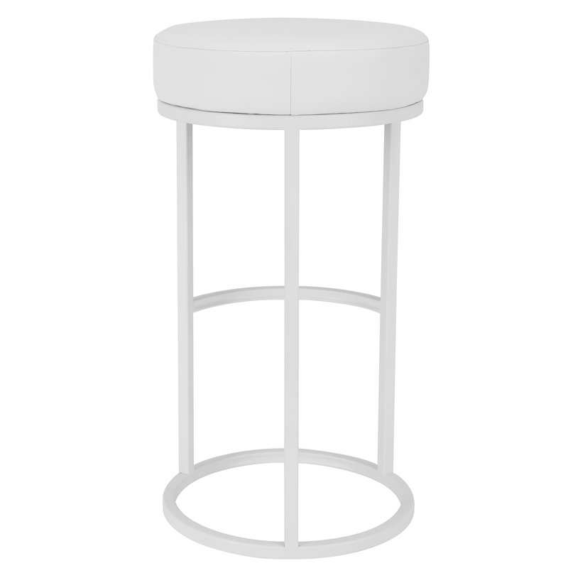 Tabouret de bar 30 po Stan, Similicuir blanc