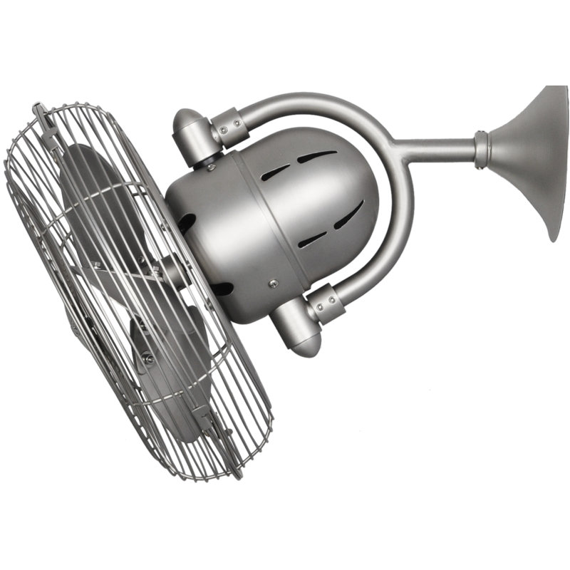 13" Oscillating Wall Mounted Fan, Brushed Nickel