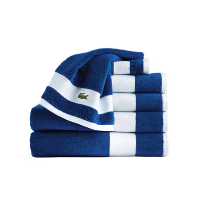 Lacoste Sports Stripe 100% Supima Cotton 6-Piece Towel Set