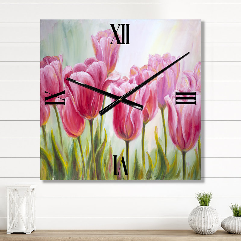 Horloge murale tulipes, Grand