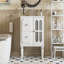 Ensemble de meuble-lavabo de style rétro avec lavabo en céramique 30 po, meuble-lavabo simple autoportant avec 2 tiroirs et armoire de rangement en bois massif