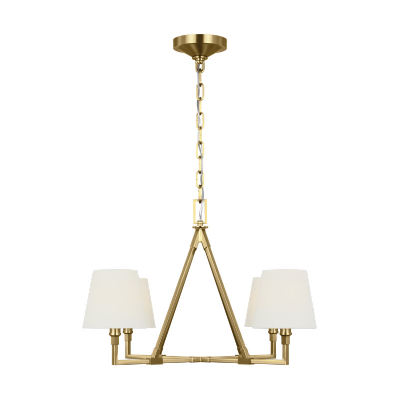 Perth 4 - Light Chandelier, Burnished Brass, 18.12" H x 31" W x 31" D