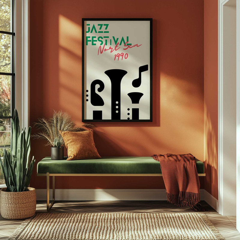 Jazz Festival 1990, reproduction d'affiche, H 15,25 po x l 12,25 po, Zinc patiné