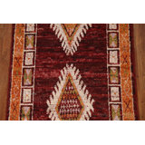 One-of-a-Kind 3'3" X 10'1" New Age Runner Wool Area Rug in Red