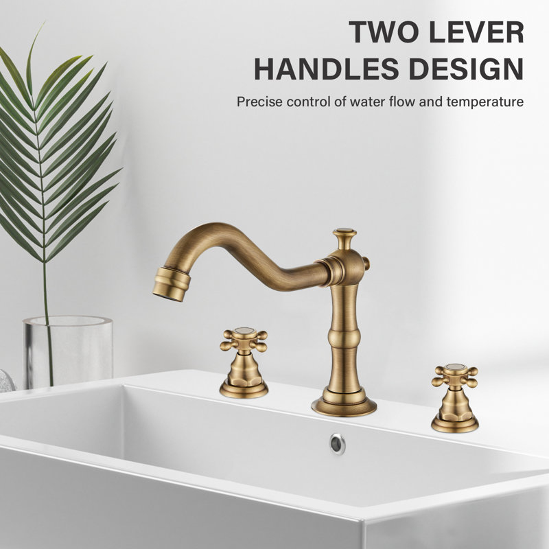 Robinet de lavabo de salle de bain 8 pouces à 2 poignées et 3 trous avec robinet de meuble-lavabo et robinet de lavabo
