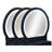 3Pc Vanity Table And Stool Set Built-In Led-Lit Mirror Matching Cushioned Stool Gold-Accented Handles Wooden Home Furniture-1875730129