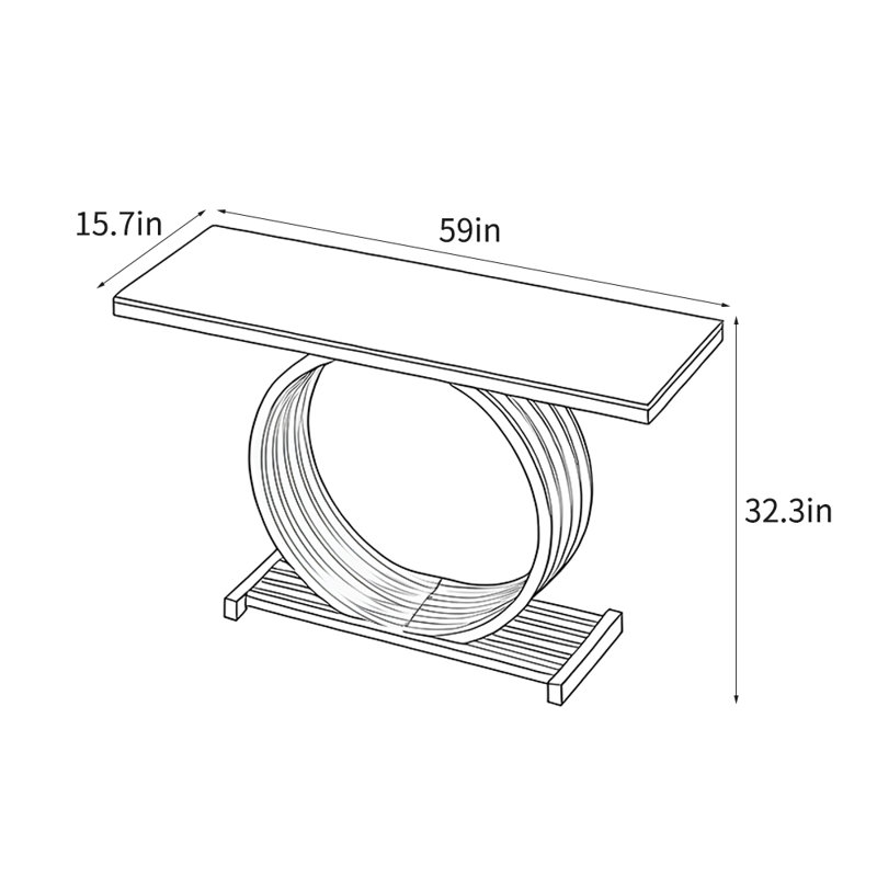 Console de style italien simple et luxueuse, H 32,3 po x l 59 po x P 15,7 po