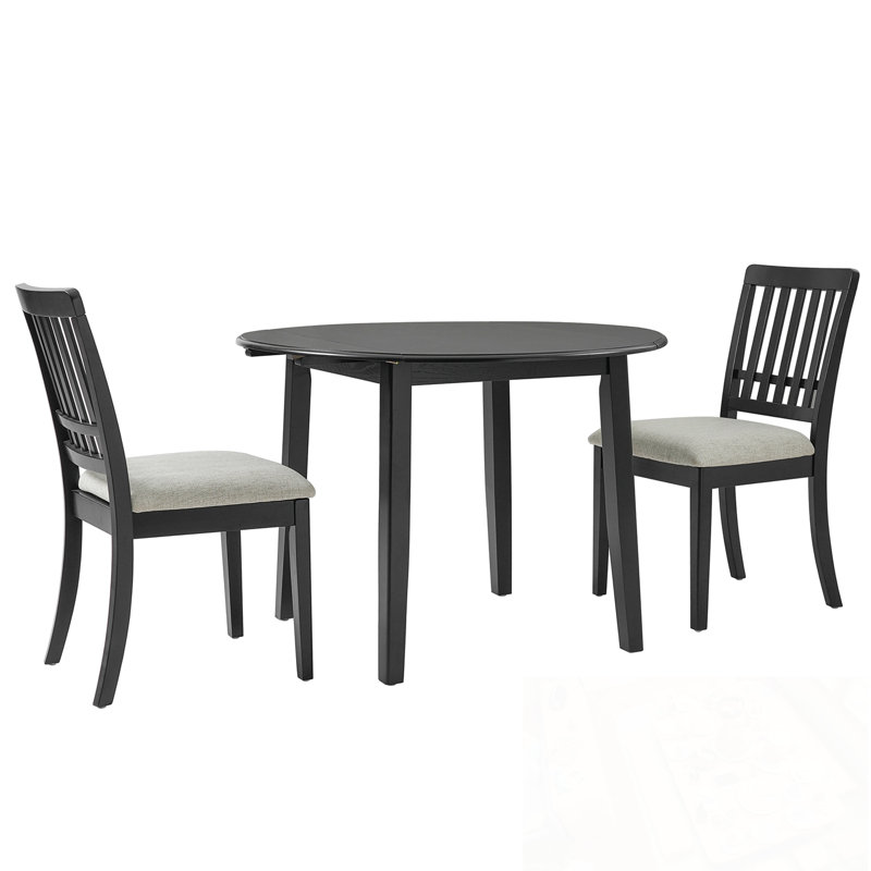 Table ronde 3 pièces Vasili, Noir