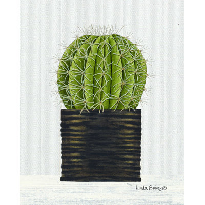 Cactus en pot par Linda Spivey - impression sur toile tendue
