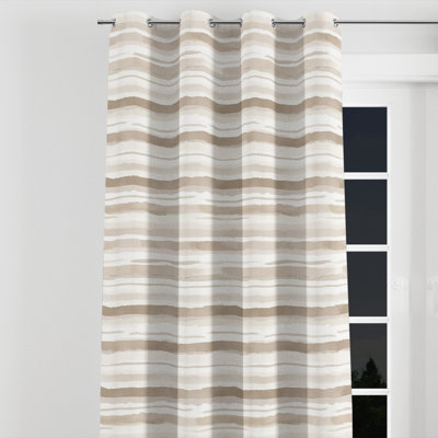 Modern Room Darkening Curtains - Striped Balwant Grommet Curtain - 1 Panel