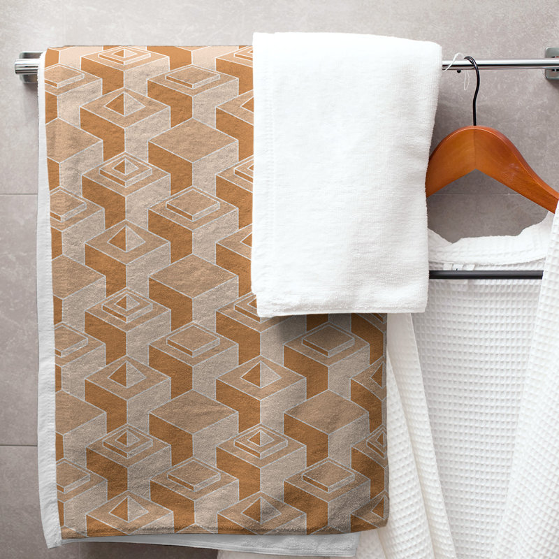 Jordao Bath Towel, Light Tangerine/White