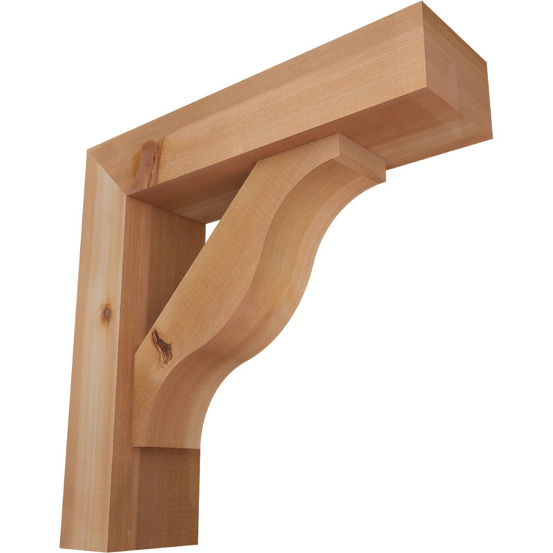 Support Funston Block avec support décalé, 20 po x 20 po, Cèdre rouge occidental de l 5 1/2 po (lisse)