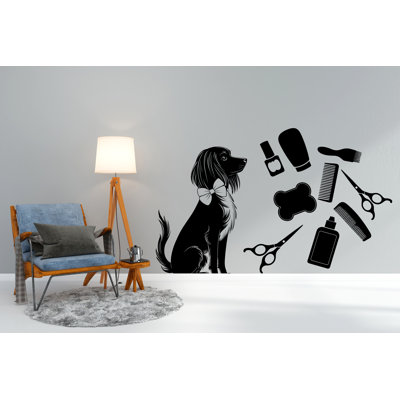 Dog Groomer Wall Decal – Grooming Wall Decor, Dog Wall Vinyl Decals, Fun & Stylish Decor for Pet Grooming Salons, Dog Spas, and Pet Care Businesses 554DLU