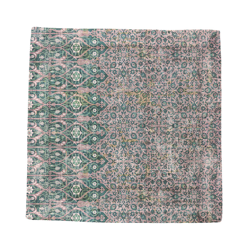 Square Napkins, Green Pink